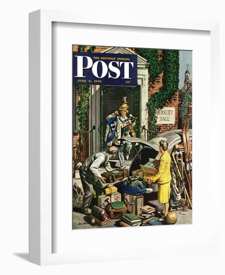 "Returning Home From College," Saturday Evening Post Cover, June 5, 1948-Stevan Dohanos-Framed Giclee Print