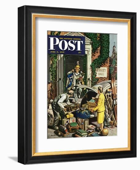 "Returning Home From College," Saturday Evening Post Cover, June 5, 1948-Stevan Dohanos-Framed Giclee Print