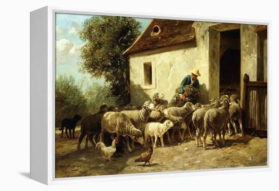 Returning Home-Charles Emile Jacque-Framed Premier Image Canvas