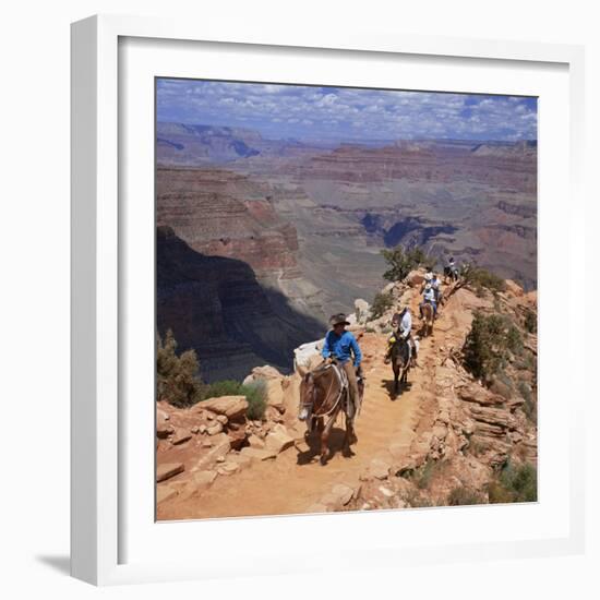 Returning on Horseback, Grand Canyon, UNESCO World Heritage Site, Arizona, USA-Tony Gervis-Framed Photographic Print