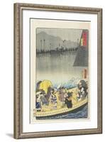 Returning Sails at Yabase in Zeze, April 1863-Toyohara Kunichika-Framed Giclee Print