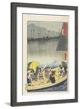 Returning Sails at Yabase in Zeze, April 1863-Toyohara Kunichika-Framed Giclee Print
