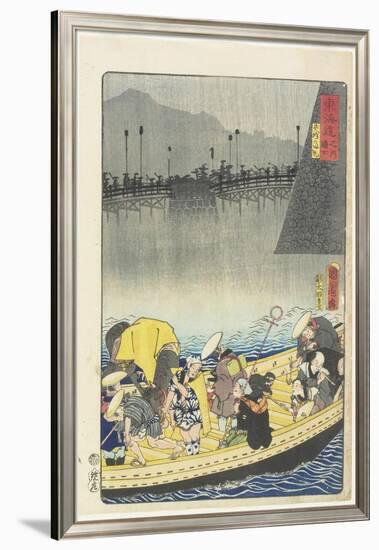 Returning Sails at Yabase in Zeze, April 1863-Toyohara Kunichika-Framed Giclee Print