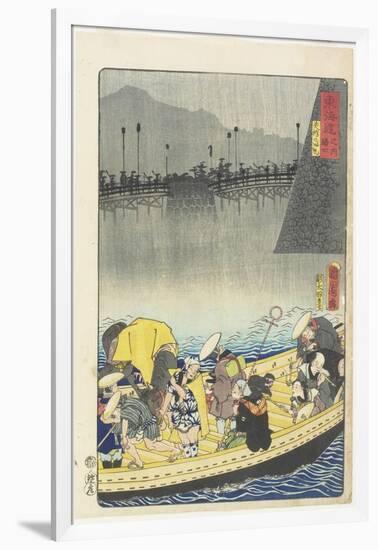 Returning Sails at Yabase in Zeze, April 1863-Toyohara Kunichika-Framed Giclee Print