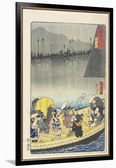 Returning Sails at Yabase in Zeze, April 1863-Toyohara Kunichika-Framed Giclee Print