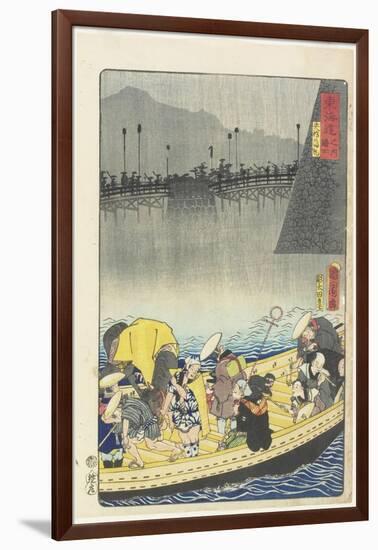 Returning Sails at Yabase in Zeze, April 1863-Toyohara Kunichika-Framed Giclee Print