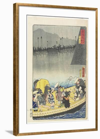 Returning Sails at Yabase in Zeze, April 1863-Toyohara Kunichika-Framed Giclee Print