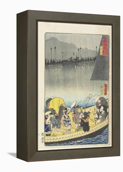 Returning Sails at Yabase in Zeze, April 1863-Toyohara Kunichika-Framed Premier Image Canvas