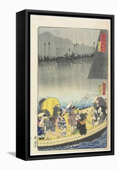 Returning Sails at Yabase in Zeze, April 1863-Toyohara Kunichika-Framed Premier Image Canvas