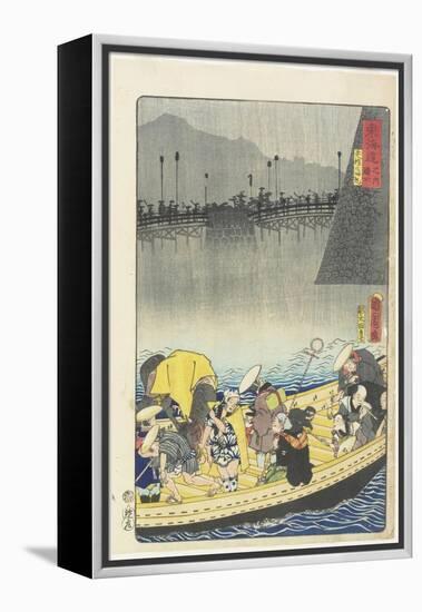 Returning Sails at Yabase in Zeze, April 1863-Toyohara Kunichika-Framed Premier Image Canvas