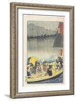 Returning Sails at Yabase in Zeze, April 1863-Toyohara Kunichika-Framed Giclee Print
