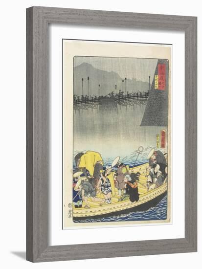 Returning Sails at Yabase in Zeze, April 1863-Toyohara Kunichika-Framed Giclee Print