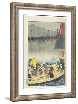 Returning Sails at Yabase in Zeze, April 1863-Toyohara Kunichika-Framed Giclee Print
