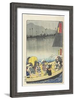 Returning Sails at Yabase in Zeze, April 1863-Toyohara Kunichika-Framed Giclee Print