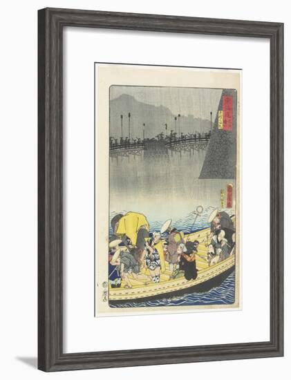 Returning Sails at Yabase in Zeze, April 1863-Toyohara Kunichika-Framed Giclee Print