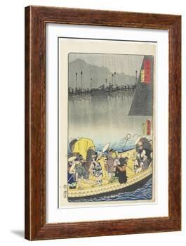 Returning Sails at Yabase in Zeze, April 1863-Toyohara Kunichika-Framed Giclee Print
