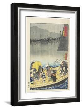Returning Sails at Yabase in Zeze, April 1863-Toyohara Kunichika-Framed Giclee Print
