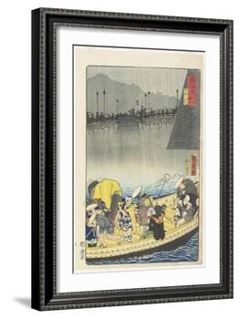Returning Sails at Yabase in Zeze, April 1863-Toyohara Kunichika-Framed Giclee Print