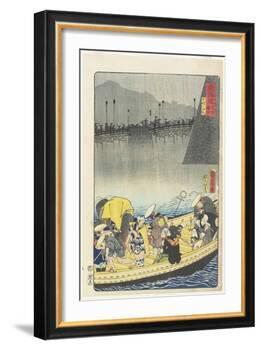 Returning Sails at Yabase in Zeze, April 1863-Toyohara Kunichika-Framed Giclee Print