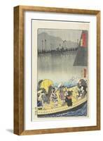 Returning Sails at Yabase in Zeze, April 1863-Toyohara Kunichika-Framed Giclee Print