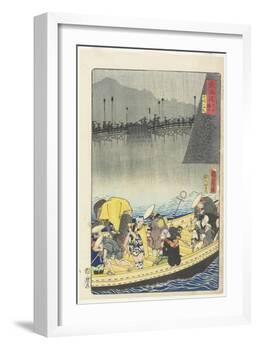 Returning Sails at Yabase in Zeze, April 1863-Toyohara Kunichika-Framed Giclee Print