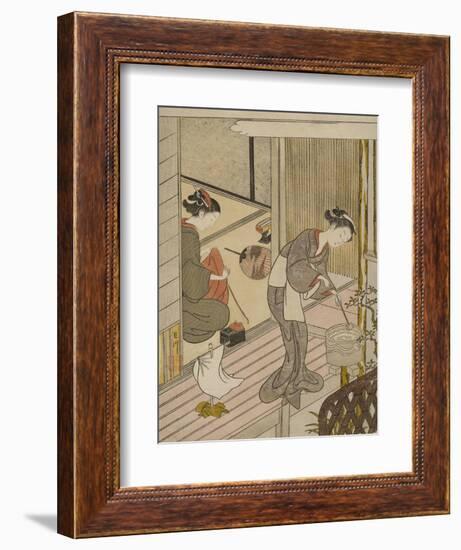 Returning Sails of the Towel Rack (Tenugui-Kake No Kihan), C.1766-Suzuki Harunobu-Framed Giclee Print