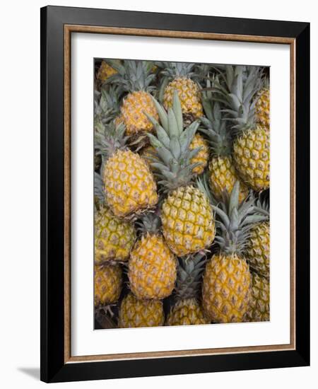 Reunion Island, St-Paul, Seafront Market, Pineapples-Walter Bibikow-Framed Photographic Print