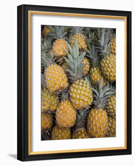 Reunion Island, St-Paul, Seafront Market, Pineapples-Walter Bibikow-Framed Photographic Print