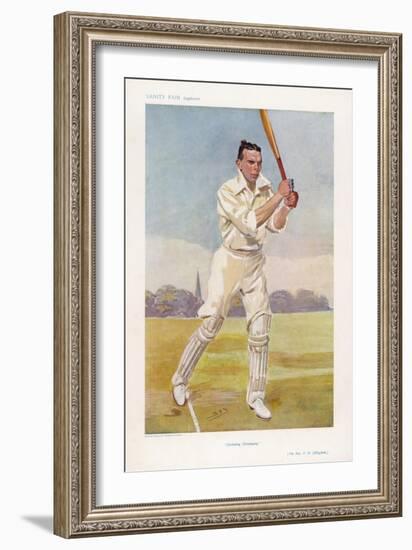 Rev Frank Hay Gillingham English Cricketer in Action-Spy (Leslie M. Ward)-Framed Art Print