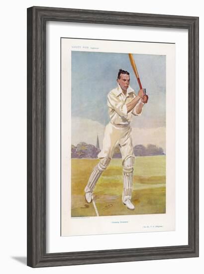 Rev Frank Hay Gillingham English Cricketer in Action-Spy (Leslie M. Ward)-Framed Art Print