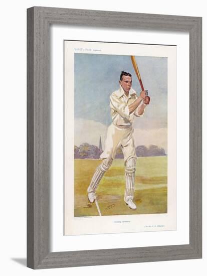 Rev Frank Hay Gillingham English Cricketer in Action-Spy (Leslie M. Ward)-Framed Art Print