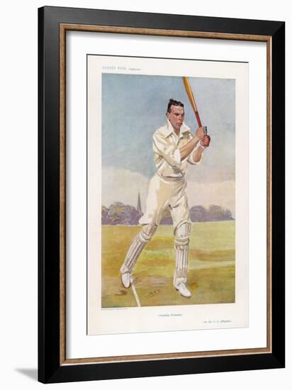 Rev Frank Hay Gillingham English Cricketer in Action-Spy (Leslie M. Ward)-Framed Art Print