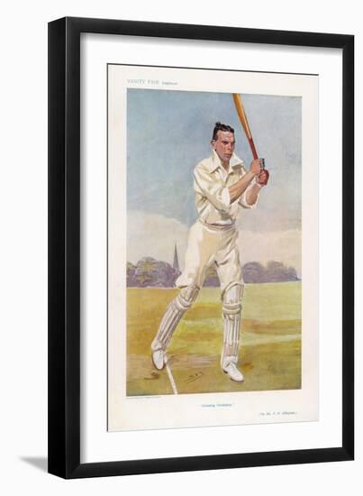 Rev Frank Hay Gillingham English Cricketer in Action-Spy (Leslie M. Ward)-Framed Art Print