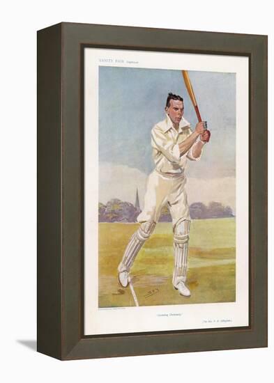 Rev Frank Hay Gillingham English Cricketer in Action-Spy (Leslie M. Ward)-Framed Stretched Canvas