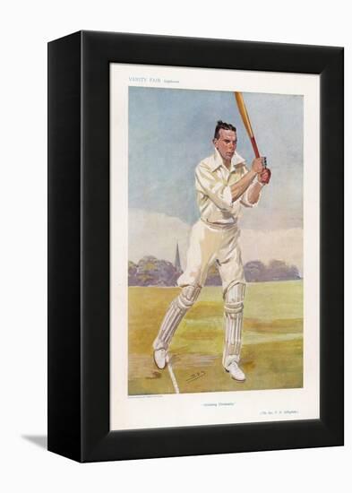 Rev Frank Hay Gillingham English Cricketer in Action-Spy (Leslie M. Ward)-Framed Stretched Canvas