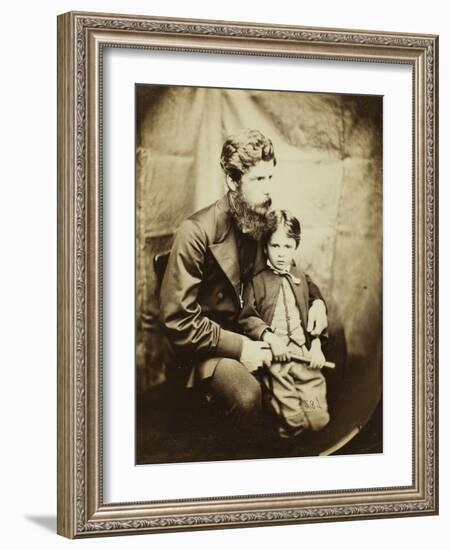 Rev. James Langton Clark and Son Charles (Robin), 1864-Lewis Carroll-Framed Photographic Print