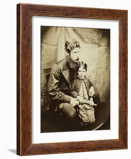 Rev. James Langton Clark and Son Charles (Robin), 1864-Lewis Carroll-Framed Photographic Print