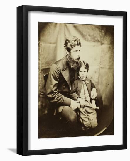 Rev. James Langton Clark and Son Charles (Robin), 1864-Lewis Carroll-Framed Photographic Print