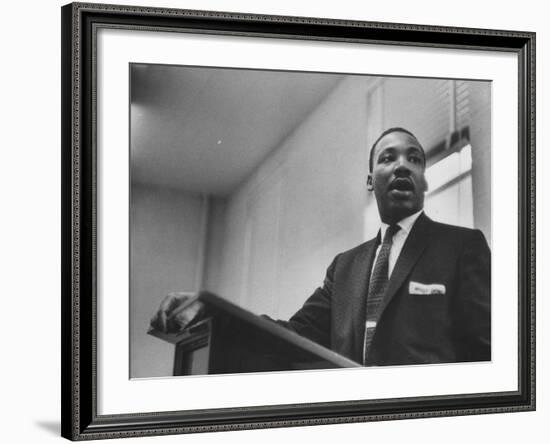 Rev. Martin Luther King Jr. Addressing a Protest Meeting-null-Framed Premium Photographic Print