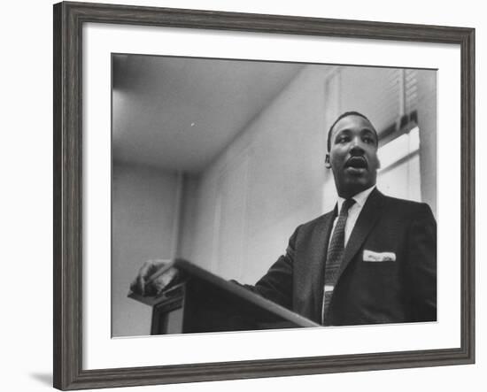 Rev. Martin Luther King Jr. Addressing a Protest Meeting-null-Framed Premium Photographic Print