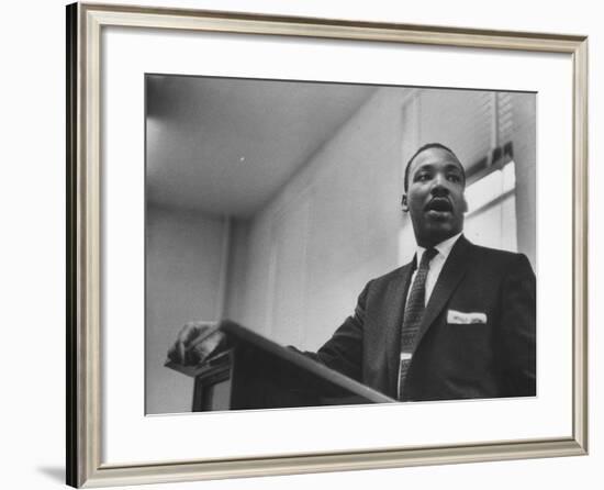 Rev. Martin Luther King Jr. Addressing a Protest Meeting-null-Framed Premium Photographic Print