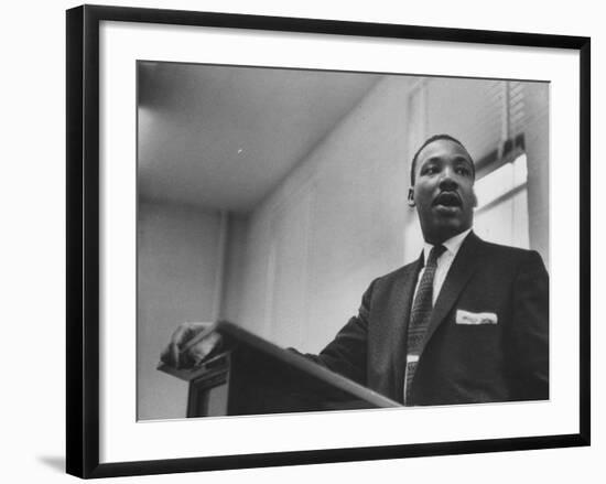 Rev. Martin Luther King Jr. Addressing a Protest Meeting-null-Framed Premium Photographic Print