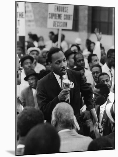 Rev. Martin Luther King, Jr. Leading Negro Demonstration for Strong Civil Rights-Francis Miller-Mounted Premium Photographic Print