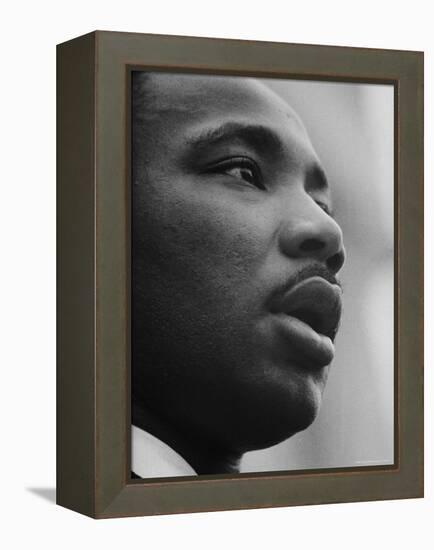 Rev. Martin Luther King Jr. Speaking at 'Prayer Pilgrimage for Freedom' at Lincoln Memorial-Paul Schutzer-Framed Premier Image Canvas