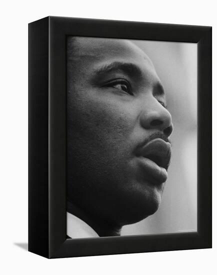 Rev. Martin Luther King Jr. Speaking at 'Prayer Pilgrimage for Freedom' at Lincoln Memorial-Paul Schutzer-Framed Premier Image Canvas