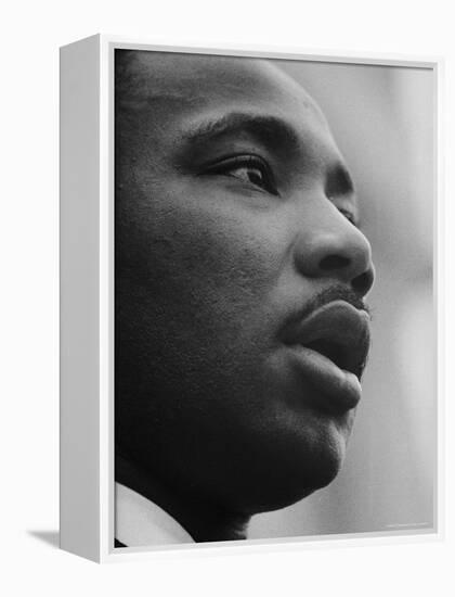 Rev. Martin Luther King Jr. Speaking at 'Prayer Pilgrimage for Freedom' at Lincoln Memorial-Paul Schutzer-Framed Premier Image Canvas