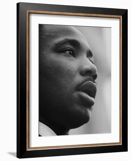 Rev. Martin Luther King Jr. Speaking at 'Prayer Pilgrimage for Freedom' at Lincoln Memorial-Paul Schutzer-Framed Premium Photographic Print