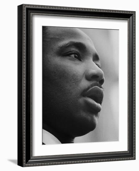 Rev. Martin Luther King Jr. Speaking at 'Prayer Pilgrimage for Freedom' at Lincoln Memorial-Paul Schutzer-Framed Premium Photographic Print