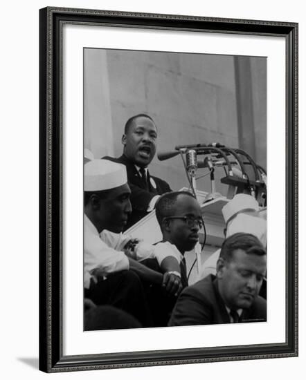 Rev. Martin Luther King Jr. Speaking During a Civil Rights Rally-Francis Miller-Framed Premium Photographic Print