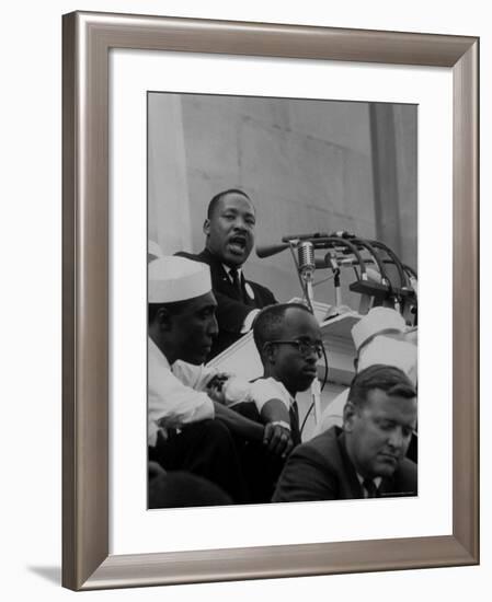 Rev. Martin Luther King Jr. Speaking During a Civil Rights Rally-Francis Miller-Framed Premium Photographic Print